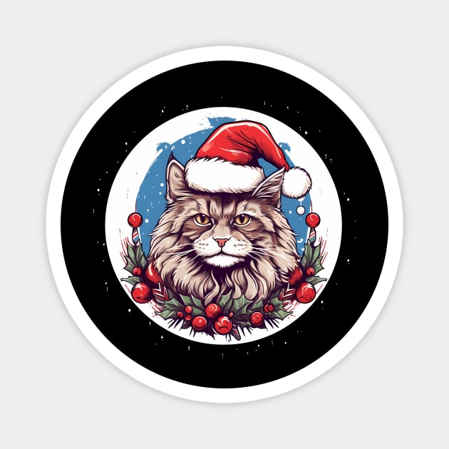 Maine Coon Cat Xmas, Love Cats Magnet by logiamerch